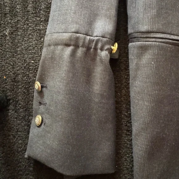 TWP Mo Wool-Blend Oversized Blazer Indigo Charcoal Pinstripe Size S New w/o Tags - Picture 8 of 10